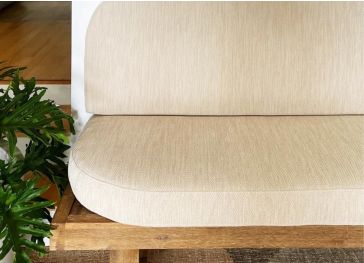 Coussin dossier droit semi-circulaire pour banc