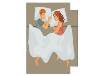 Surmatelas pliable de coupe latérale droite supérieure et inférieure