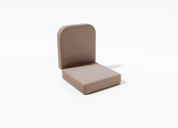 Coussin extérieur pour banc pliant semi-circulaire droit