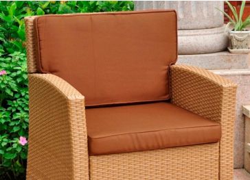 Coussin extérieur avec dossier et dentelle à gauche