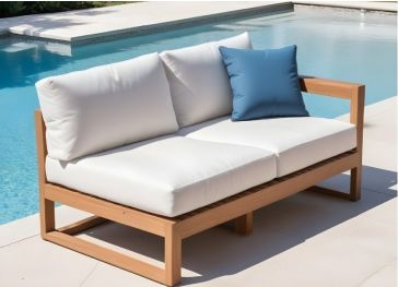 Coussin d’extérieur avec dossier carré moelleux