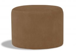 Pouf Rond Velours Taupe