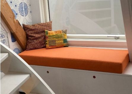 MSNCS Coussin De Banc De Meubles D'extérieur Interieur,Coussin De Siège De Fenêtre 100x50 110x50cm 120x50,Antidérapant, Coussins De De Jardin, Pour Baie Vitrée /Canapé/Terrasse(Orange,110x50cmx8cm - 13